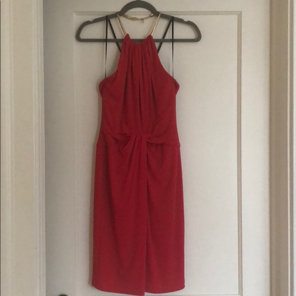 Pink Wrap Style Cocktail Dress